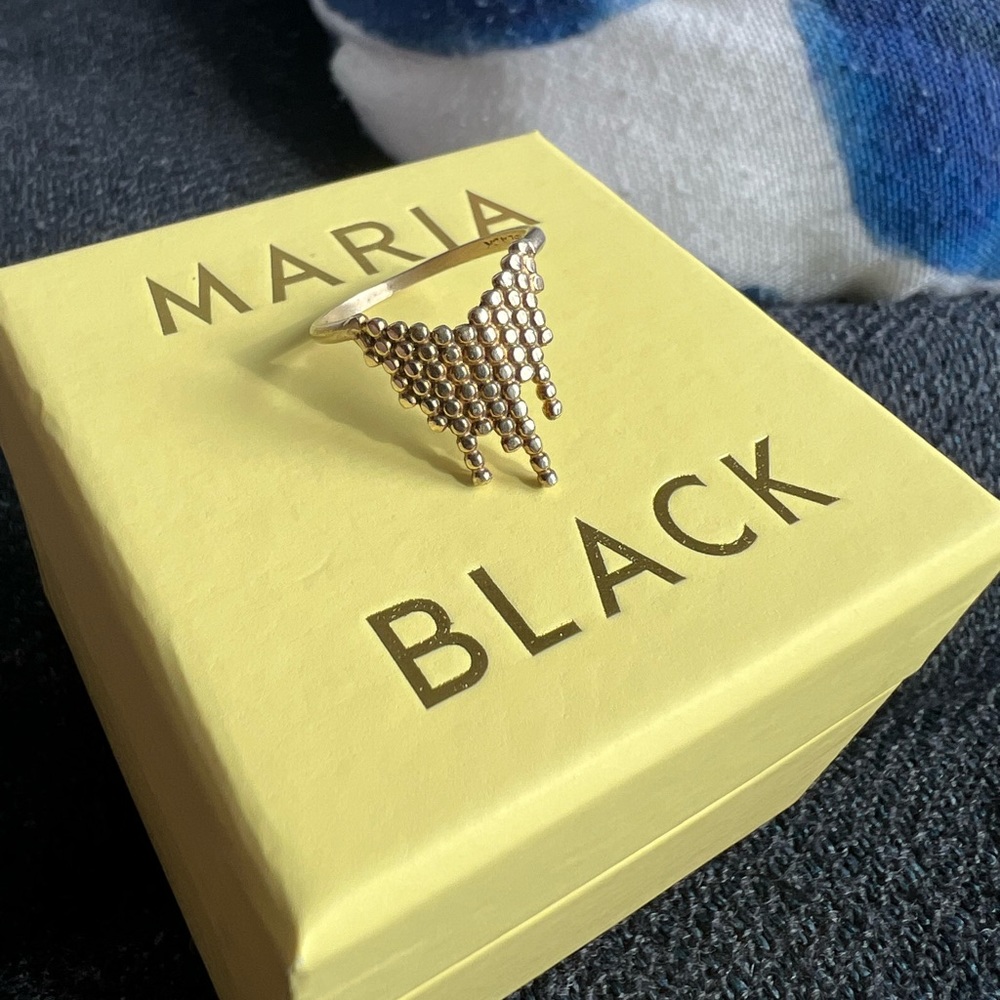 Maria Black Authentic Sold Out Cascade Ring size 6 gold plated Limited Edition